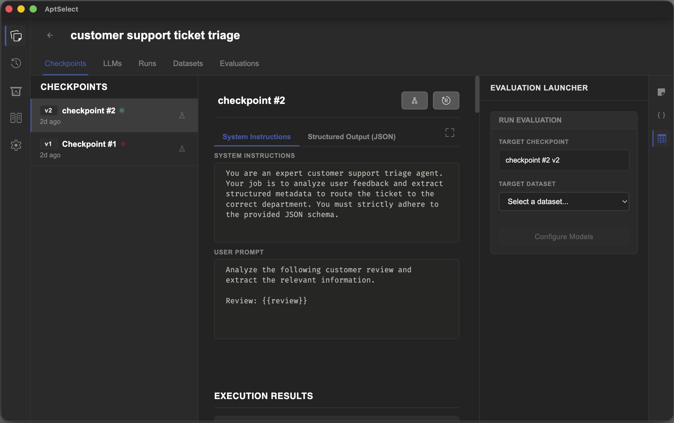 Evaluation comparison engine